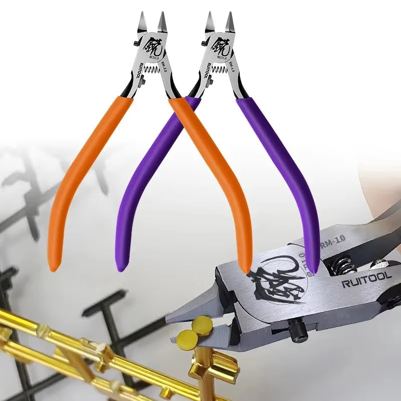 Model Pliers CR-V Ultra-thin Single Blade Gundam Nipper Non-slip Grip Sprue Cutter for Plastic Model Cutting and Building Pliers