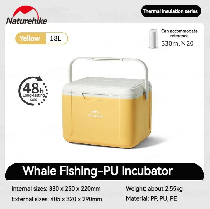 Naturehike 5L/18L Cooler Box 48h Cold Preservation Food-grade PP Material Mini Refrigerator Outdoor Picnic Camping Supplies
