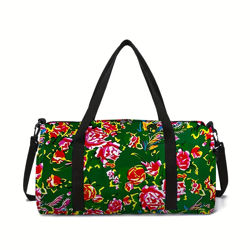 Forest Flowers Large Capacity Luggage Bag for Boy and Girls Best Gifts 2D Flat Cartoon Travel Duffels Hand Bag for Children