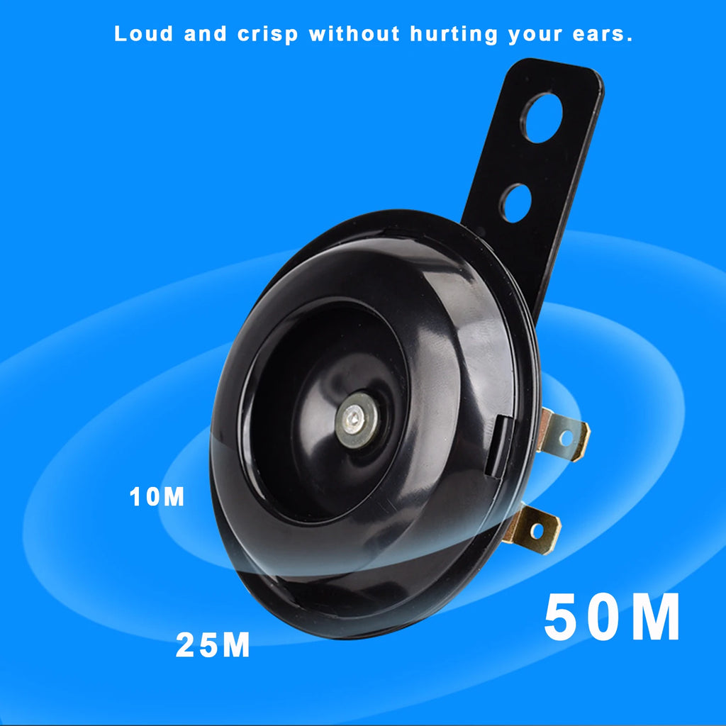 Motorcycle Electric Horn kit 12V 1.5A 120db Universal Waterproof Round Loud Horn Speakers For Scooter Moped Dropship New