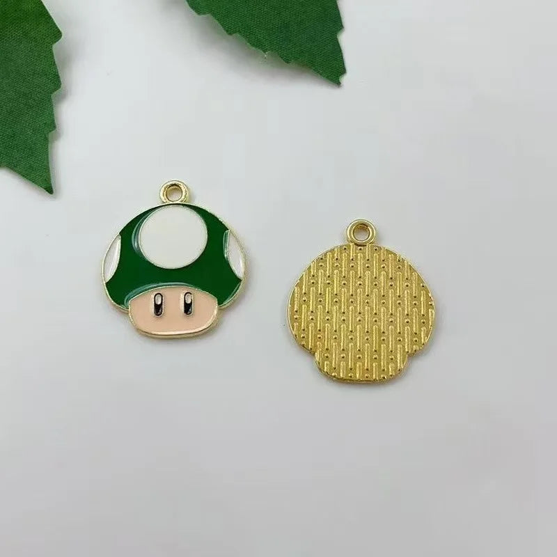 10 pieces/batch of cute cartoon enamel pendants, used for DIY earring jewelry making bracelets earrings handmade accessories