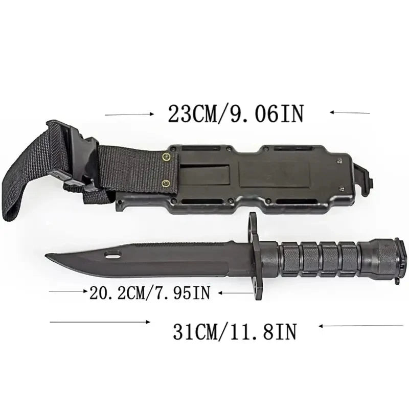 Rubber Knife Training with Sheath, Fake Plastic , Flexible and Soft Fixed Blade Suitable for Props, Halloween Martial Arts