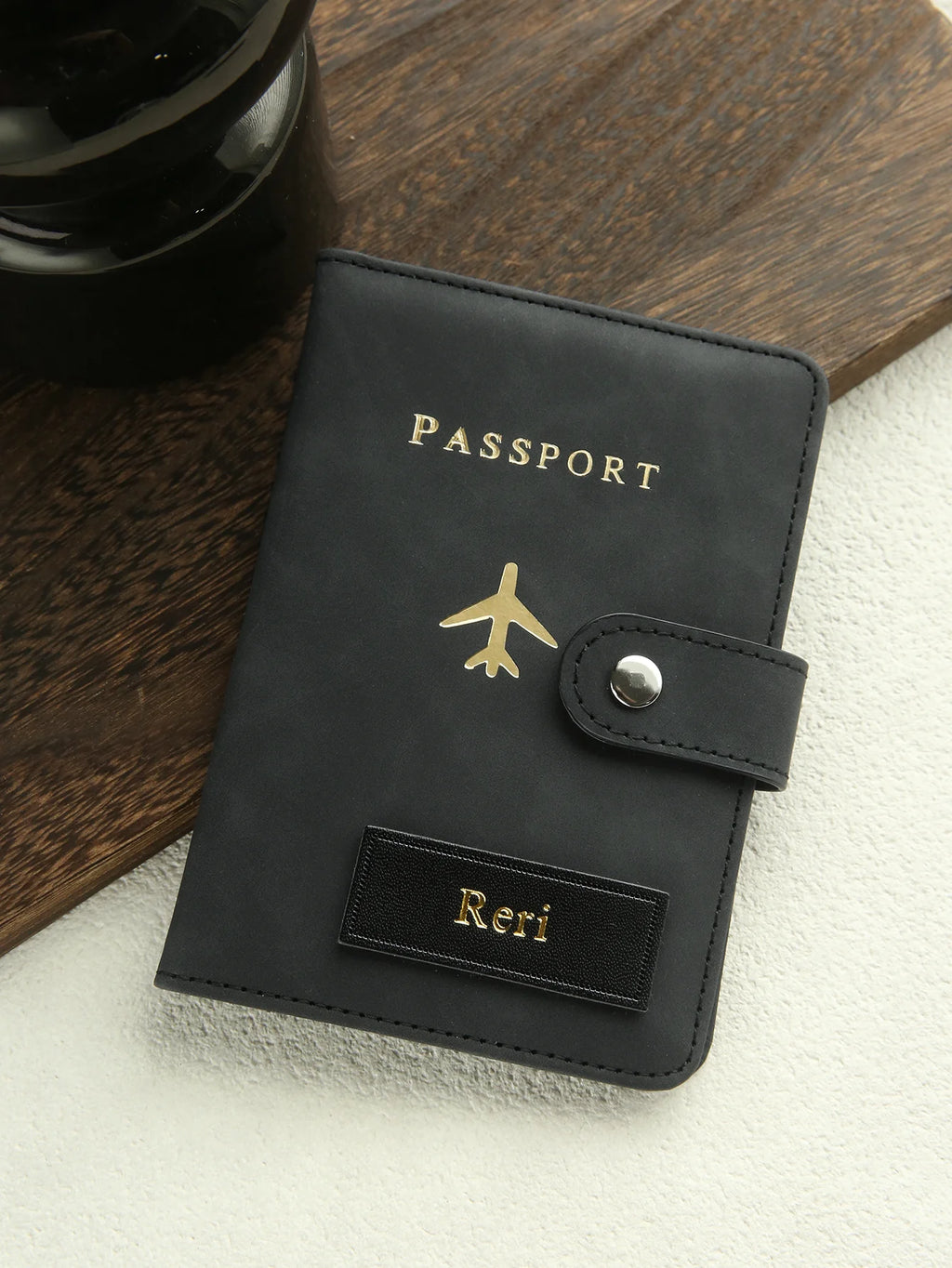 1PCS Personalized Name Passport Holder Custom Suede Passport Cover Texture Faux Leather Passport Bag Custom Travel Accessories