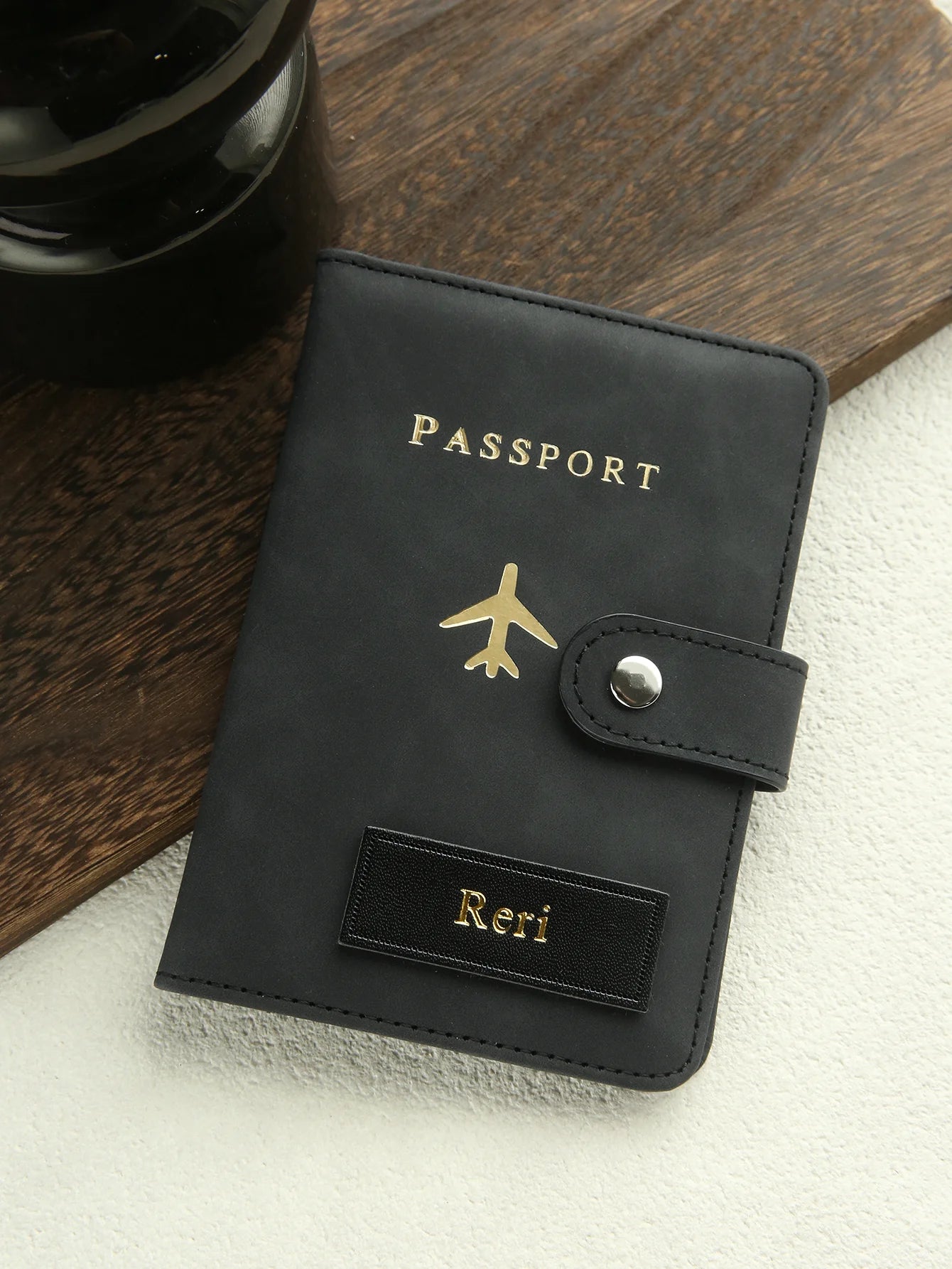1PCS Personalized Name Passport Holder Custom Suede Passport Cover Texture Faux Leather Passport Bag Custom Travel Accessories