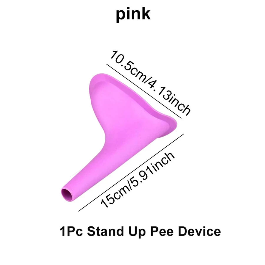 Foldable Reusable Silicone Women's Pee Funnel, Portable Easy-to-Clean Stand-Up Urinal, Emergency Pee Device for Outdoor Travel C