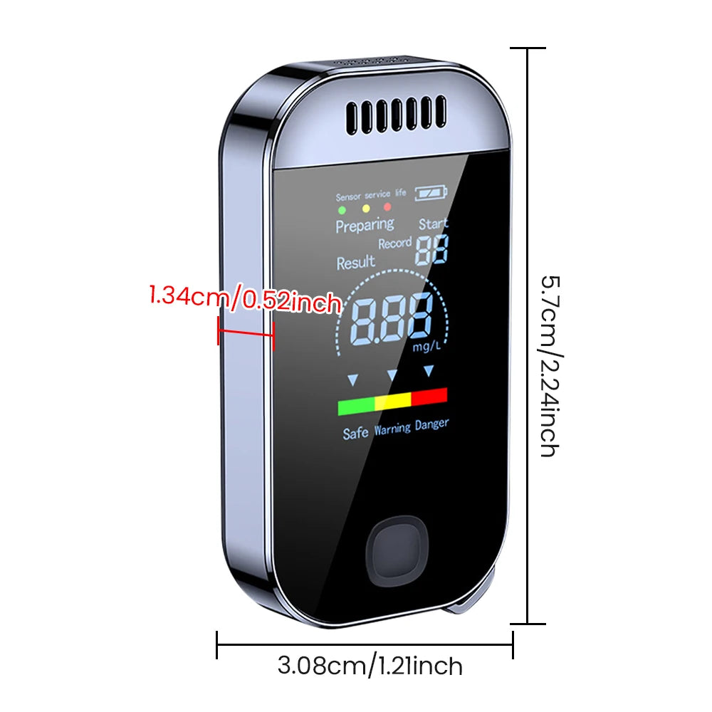 With LCD Display USB Rechargeable NEW Digital Breath Alcohol Tester Professional Breathalyzer Electronic Alcohol Tester Keychain
