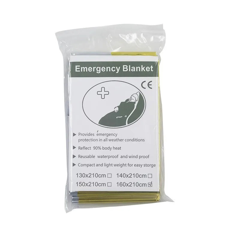 Outdoor emergency blanket portable insulation cold-proof aluminum foil reflective survival mountaineering field first aid