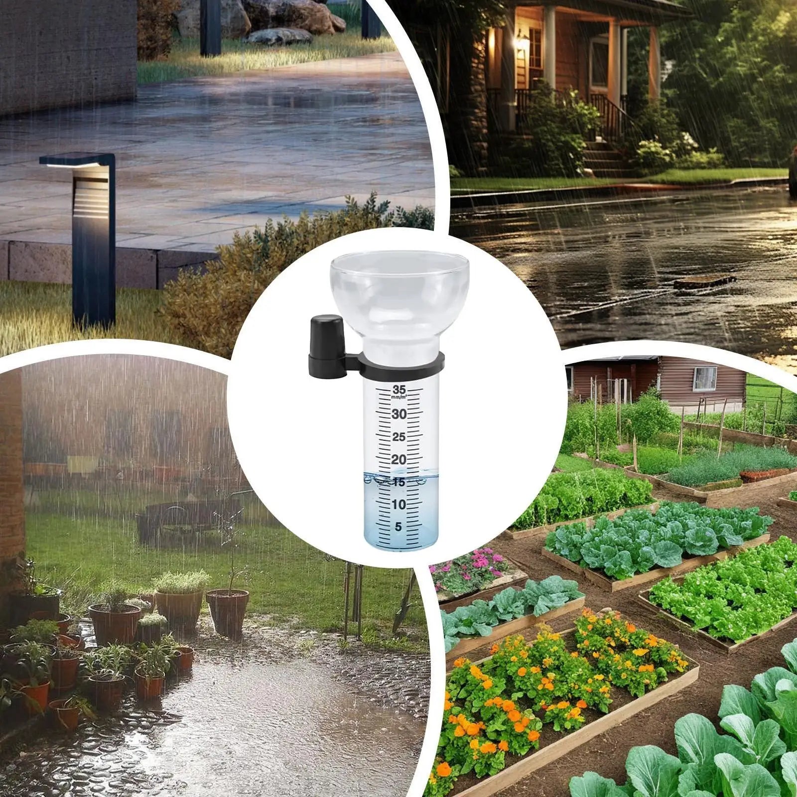 Rain Gauge 2 Pieces Accurate Glass Cups With Stand Rain Gauge Outdoor Replacement Tube For Home Yard Lawn Garden Patio Porch