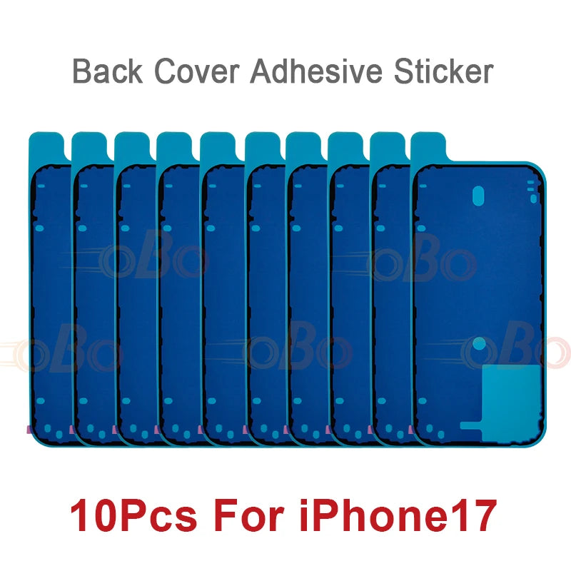 10Pcs Back Cover Adhesive Waterproof Seal Sticker for iPhone 17 Pro Max Air Rear Side Seal Tape Glue Repair Sticker