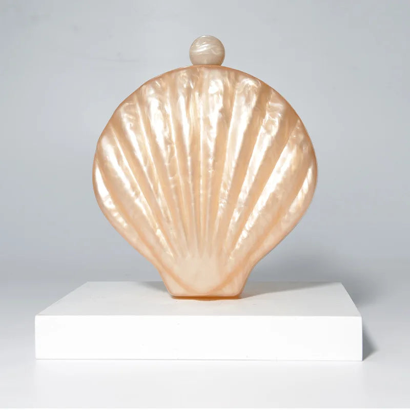 French Acrylic Shell Bag Wedding Dinner Clutch New Women's Shoulder Crossbody Bag