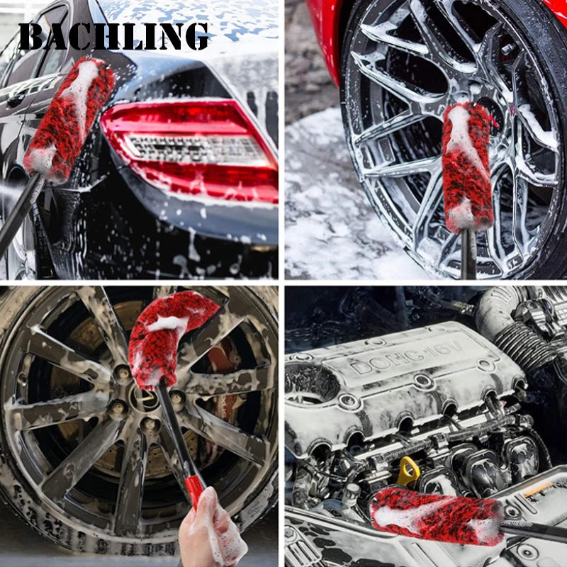Auto Wheel Detailing Brush Bendable Wheel Woolies Three sizesCar Cleaning Tools for Rim Tire Cleaning Automobile Wheel Brushes