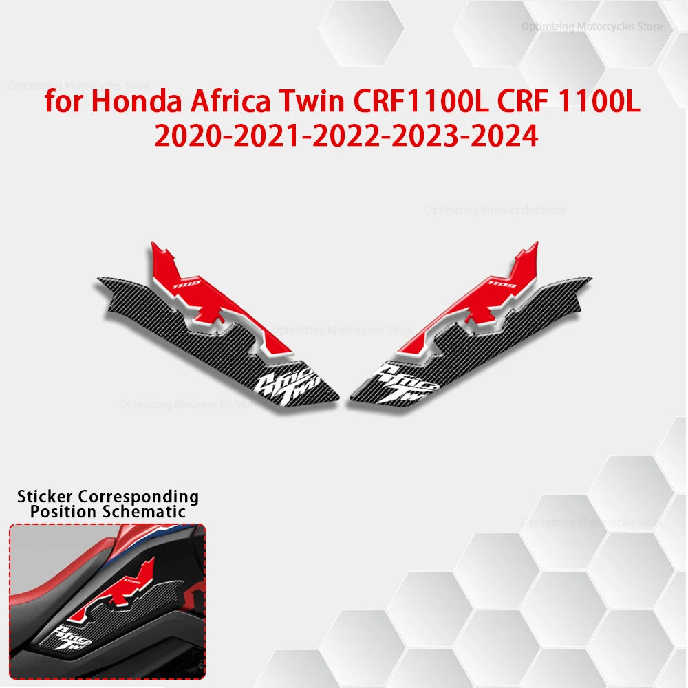 Motorcycle Paint Protection Accessories Knee 3D Gel Fuel Tank Sticker Decal for Honda Africa Twin CRF1100L CRF 1100 L 2020-2024