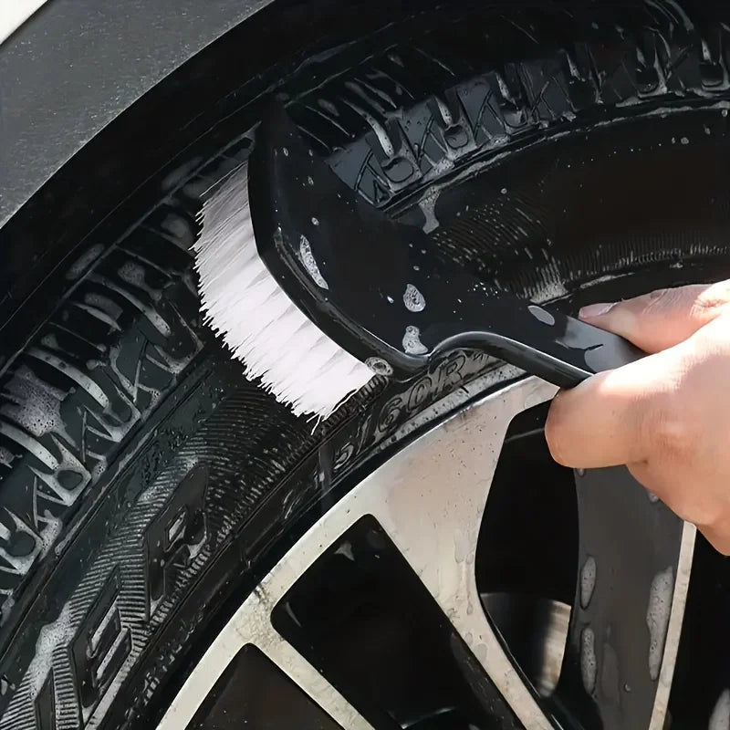 Car Tire Rim Brush Wheel Hub Cleaning Brushes Car Wheels Detailing Cleaning Accessories Black White Tire Car Washing Tool