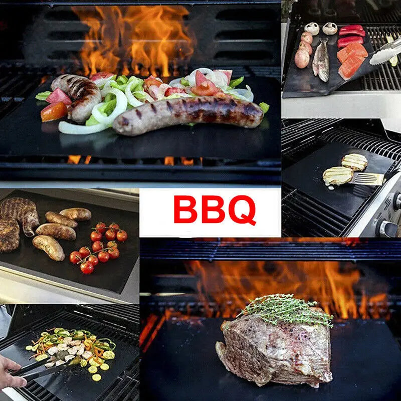 BBQ Grill Mat Barbecue Outdoor Baking Non-stick Pad Reusable Cooking Plate 40 x 33cm for Party Grill Mat Accessories