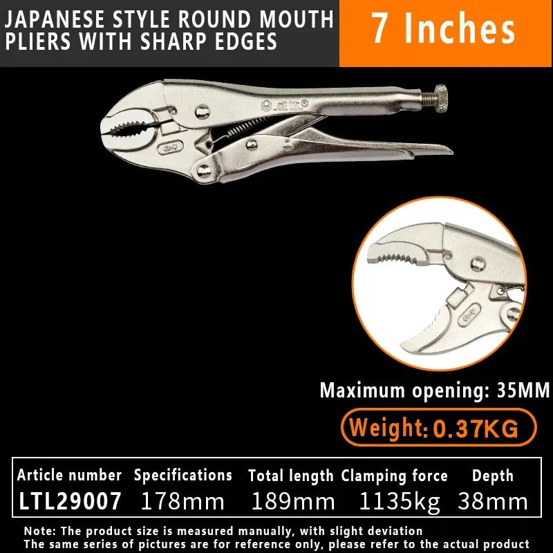 LAOA 5 /7 /10 inch Locking Pliers Round Nose Welding Tool Straight Jaw Lock Mole Plier Vice Grips Pliers Set