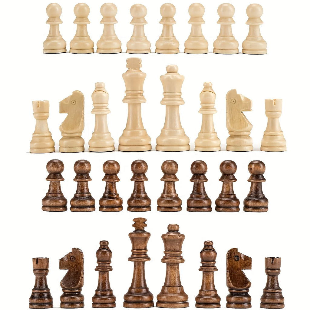 high-end 7.8cm/ 3-inch new solid wood chess piece set, 32 pieces for desktop entertainment game