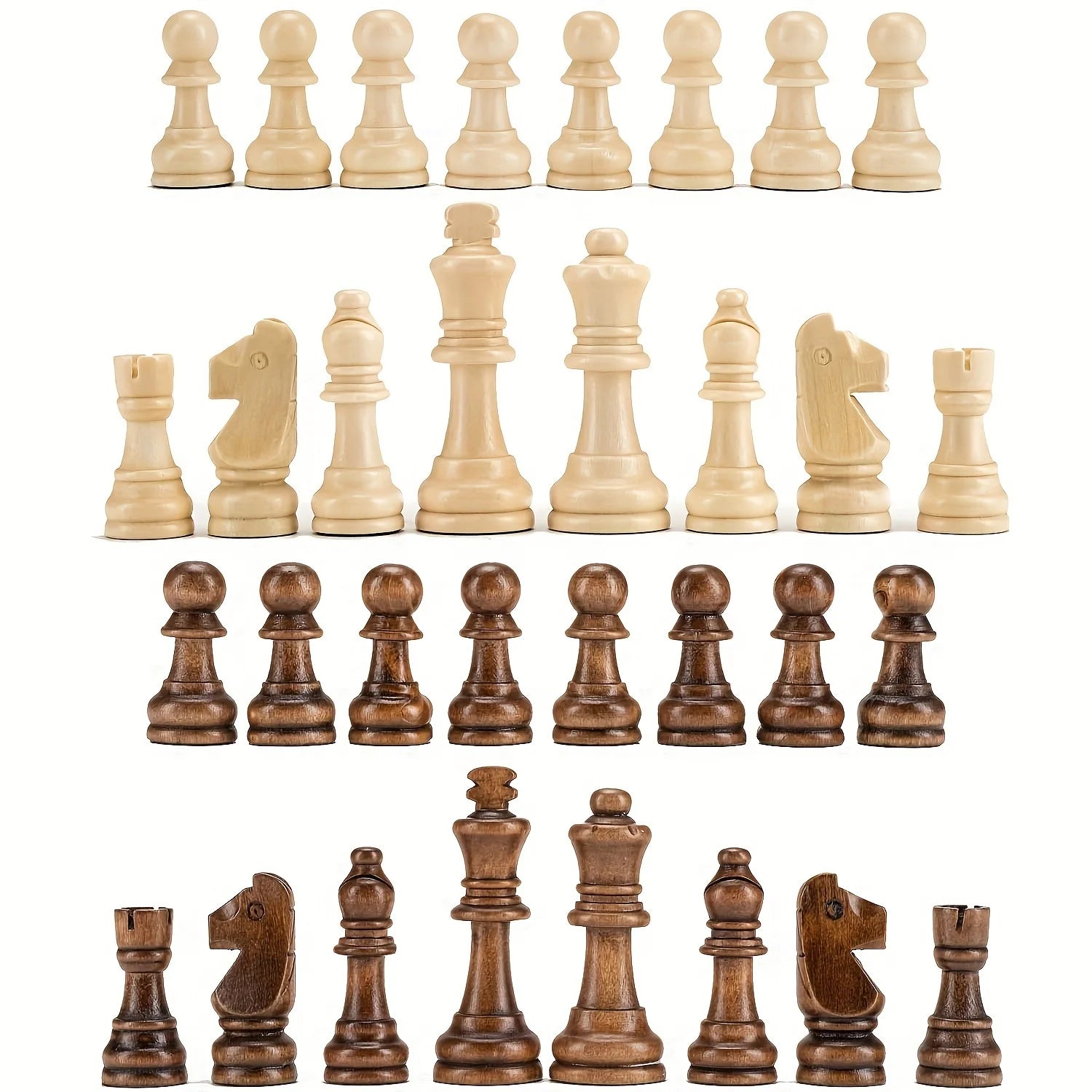 high-end 7.8cm/ 3-inch new solid wood chess piece set, 32 pieces for desktop entertainment game
