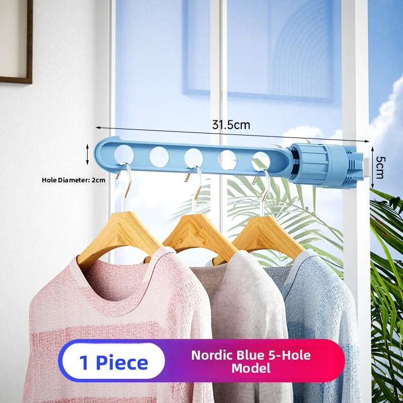 Travel-Friendly Window Frame Clothes Drying Rack Clip-On Small Size Balcony Clothesline Outdoor Clothes Hanger Plastic Material
