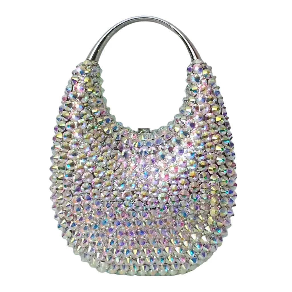 Evening Bag, Clutch, Luxury, 2023 - Crystal and Pearl Embellished Tote, Elegant Ladies Party Purse