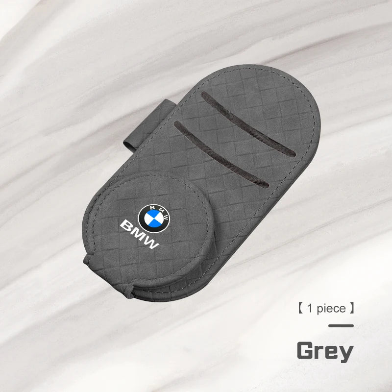 Magnetic Leather Car Glasses Clip for BMW E28 E39 E46 E53 E60 E92 F10 F20 F48 G60 G70 X1X5X6 X7 Sun Visor Sunglasses Holder Clip