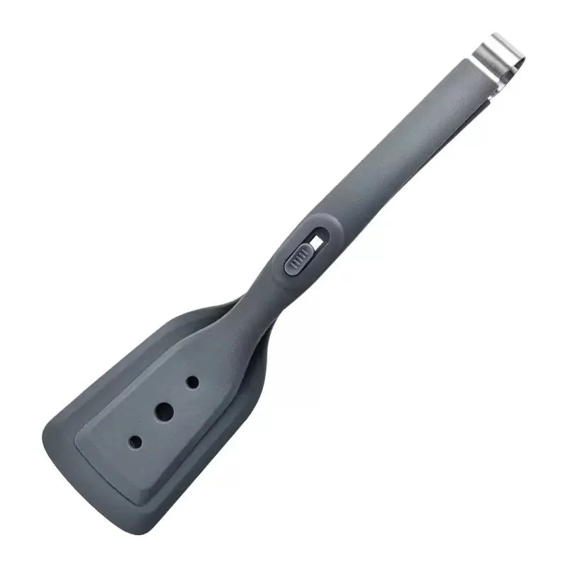Silicone Spatula with Locking Clip, 2-in-1 Steak Tongs for Grilling Fish and Roasting Meat, Non-Stick Pan Cooking Tool