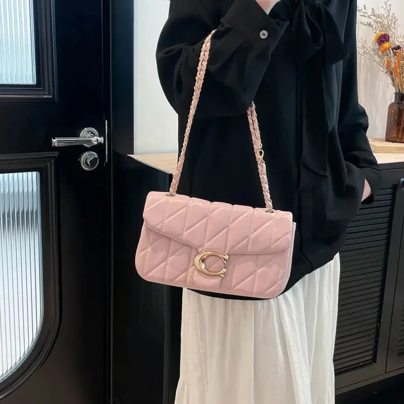 2026Small Fragrant Wind Bag Handbag Rhombic Chain Bag 2026 New One-shoulder Messenger Bag Joker High Sense Small Square Bag Tide