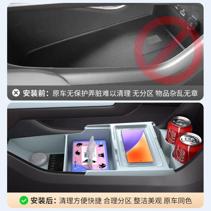 For Bestune Yueyi 03 2025 – Center Console Lower Storage Box, Drop-in Organizer Tray, Interior Accessory