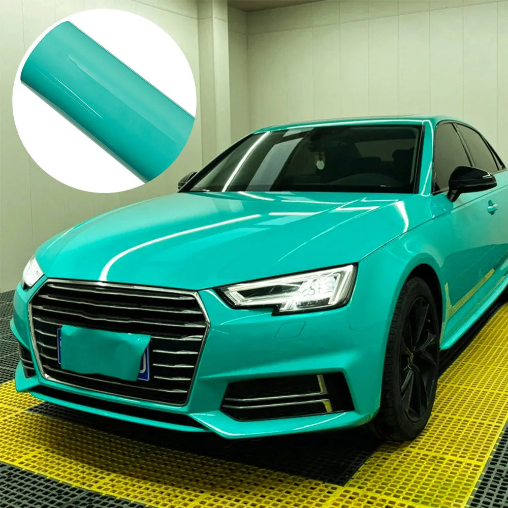 Crystal Turquoise Car Wrap Sticker Color Change Vinyl Film Bubble Free Auto Self Adhesive Sticker Car Accessories Decoration
