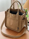 Small Canvas Crossbody Bag with Pockets Cute Women's Shoulder Purse Handbag for Office Work Lunch Bag Eco-Friendly Tote