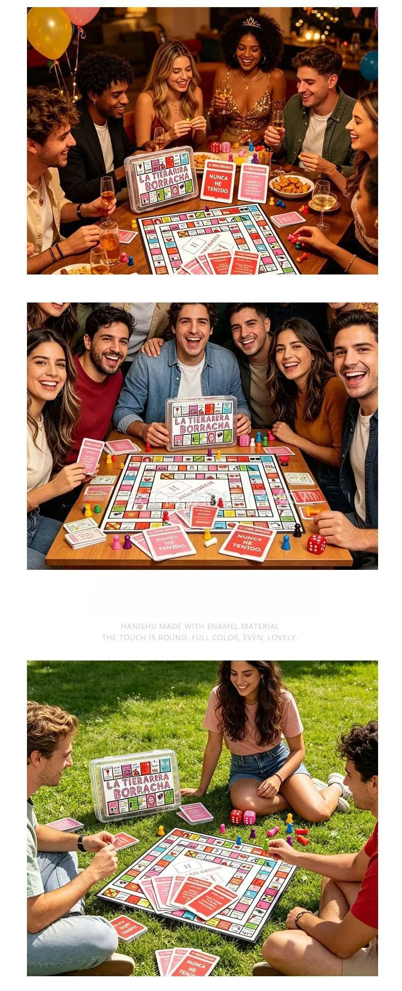 Spanish Version Party Gift of Tipsy Land,Party Board Games Fun Drinking Games,Gift Idea Role-playing Games BRPG Plastic Cards
