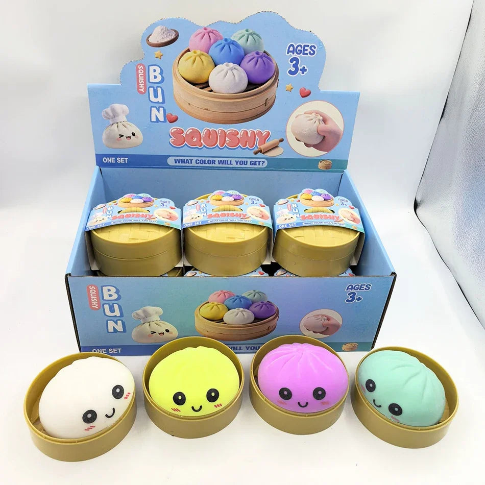 10cm Simulation Flash Dumpling Squishy Toy, Slow Rebound Soft Squeeze Stress Ball, Decompression Fidget Toy for Kids & Adults
