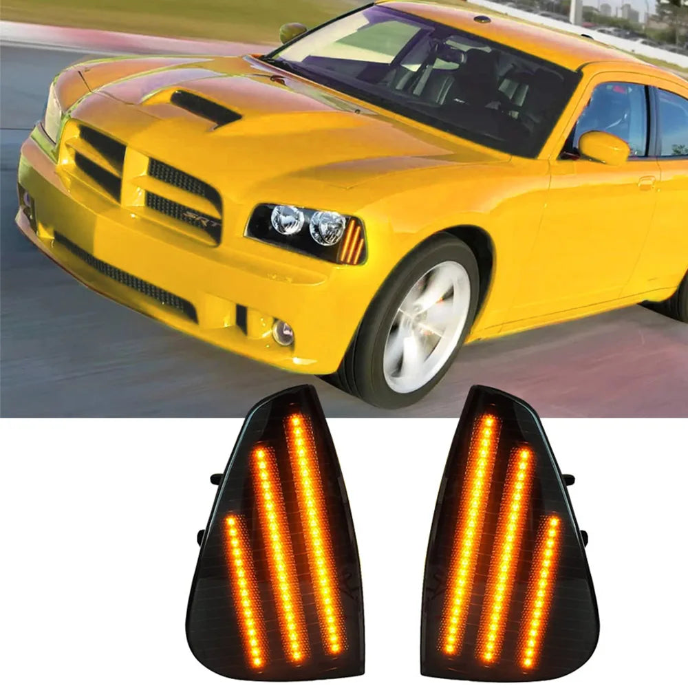 2pcs Car LED Front Side Corner Lights For Dodge Charger 2006 2007 2008 2009 2010 Car Side Marker Lamp 4806219AD 4806218AD