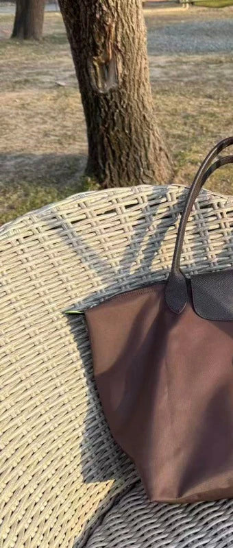 2026 Lightweight Foldable Nylon Shoulder Bag Ladies Water Resistant Shopping Tote Bag Large Handbag for Travel Daily Office