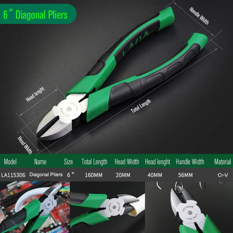 LAOA CR-V Fishing Pliers 6 Inch Japan Type Long Nose Diagonal Pliers Wire Cutter Side Cutting Nippers Multi Tools