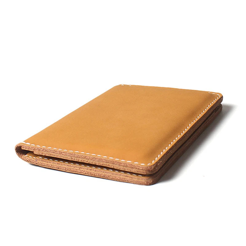 Vintage Leather Passport Cover Holder - RFID Blocking Travel Wallet with Card Slots & ID Pocket, Cowhide Air Ticket Case for Men