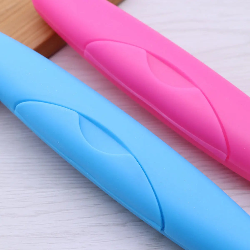 2Pcs Travel Toothbrush Box ABS Portable Protective Case with Seal Lock Bump Bottom Design for Hygienic Brush Storage and
