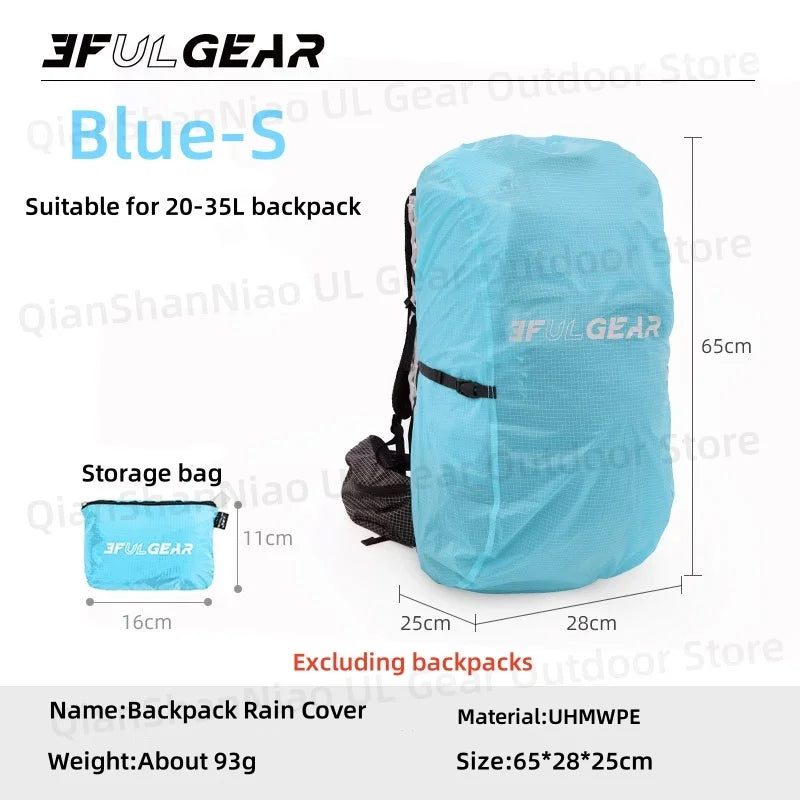 3F UL Gear UHMWPE Rain Cover For Backpack Outdoor Ultralight Hiking Waterproof Trekking Rainproof 20-85L Backpack Cover
