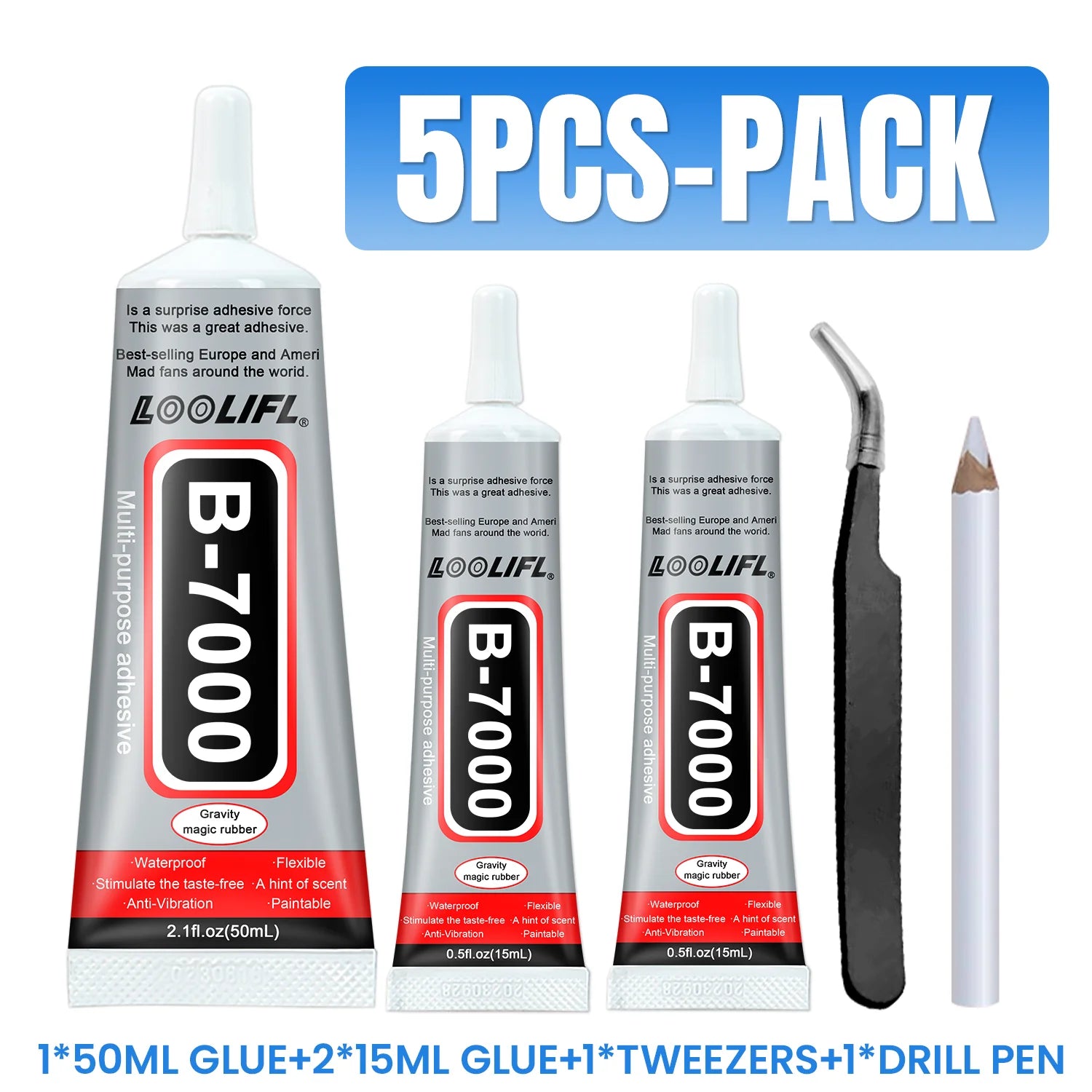 B7000 Soft Glue-Jewelry Glue, Cloth Glue, Manual DIY, Accurate Dot Coating Design, Tasteless and Transparent Waterproof Glue.