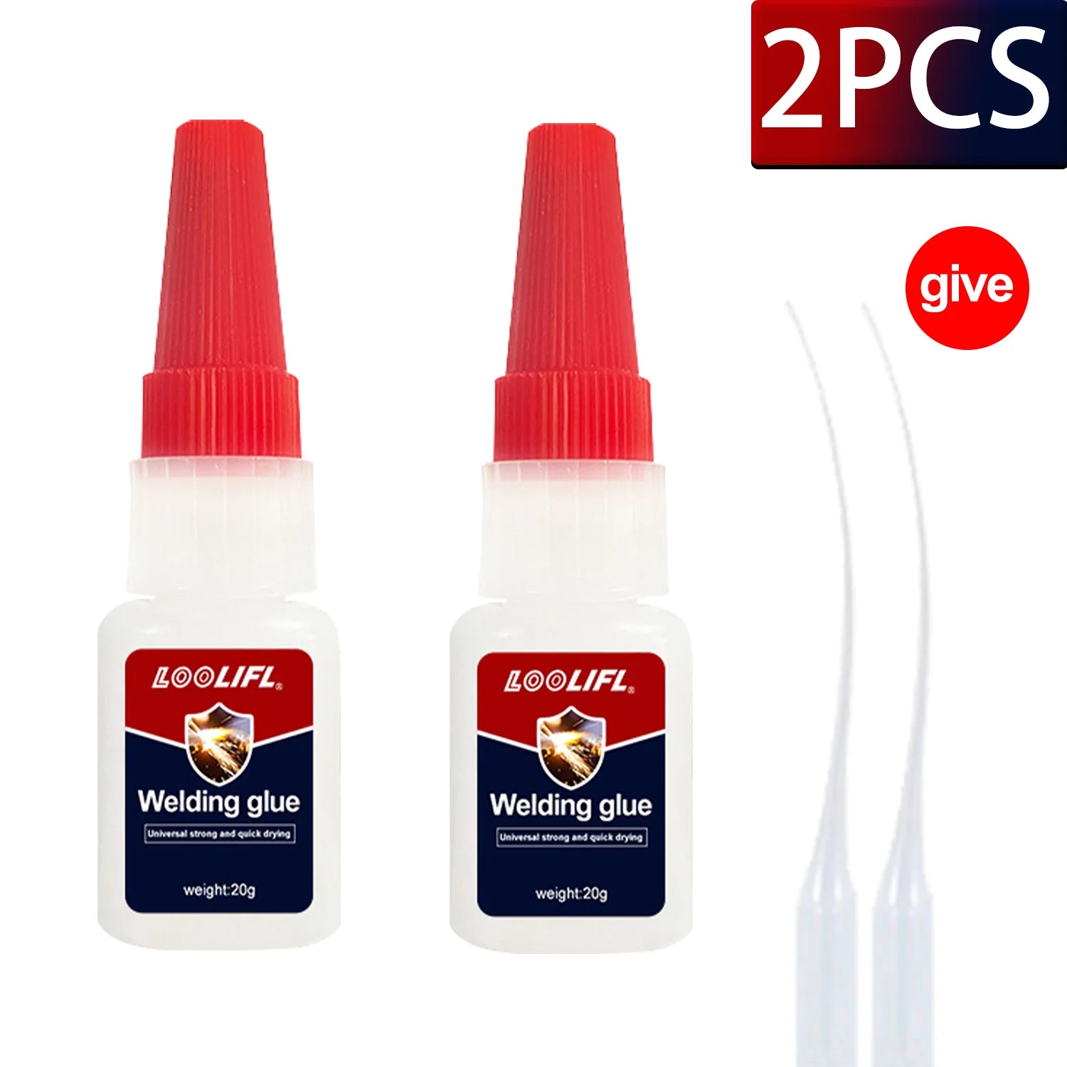 LOOLIFL 7PCS 50ml Super glue High Strength Quick-drying Cyanoacrylate Adhesive for leather, rubber, wood, Metal Liquid glue 20g