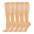 5 Pairs Compression Socks Women Medical Varicose Socks Diabetes Nurse Sports Socks Running Bicycle Basketball Football 20-30mmgh