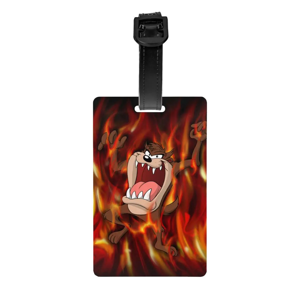 Custom Cartoon Anime Taz Tasmanians Devils Luggage Tag Travel Bag Suitcase Privacy Cover ID Label