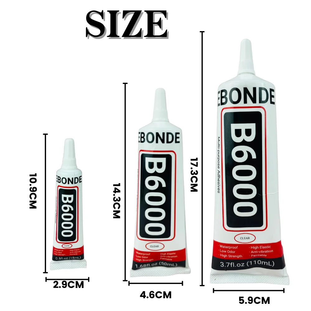 B6000 Clear Strong Adhesive Phone Repair Glue B-6000 DIY Bonding for Diamond Jewelry Glass Rhinestone Fabric Cloth 15/50/110ML