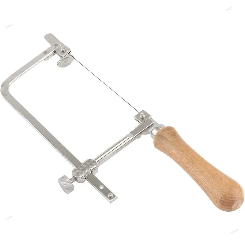 Coping Saw Steel Frame with 12Pcs Blades Jeweler's Saw Frame Kit Adjustable Wax Ring Precision Cutting Metal Saw for Jewelry