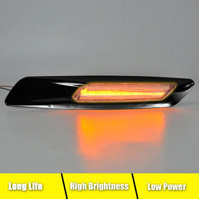 2Pcs Black Shell LED Side Turn Signal Light For BMW E81 E82 E87 E88 2001-2003 E90 E91 E92 E93 2005-2013 E60 E61 X1-E84 X3-E83