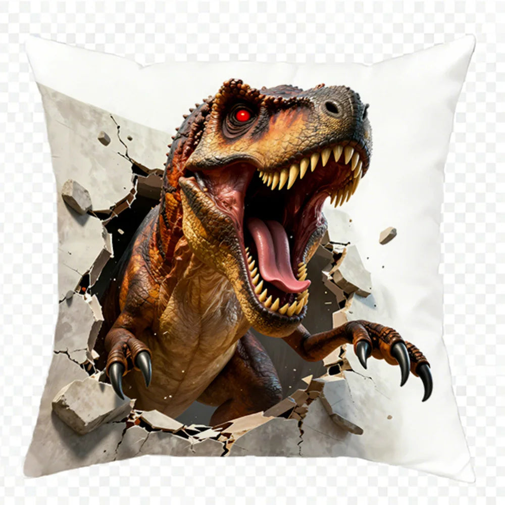 Dinosaur Print Double-sided Printed pillow cover Short plush Suitable living rooms bedrooms sofas throw cushion cover