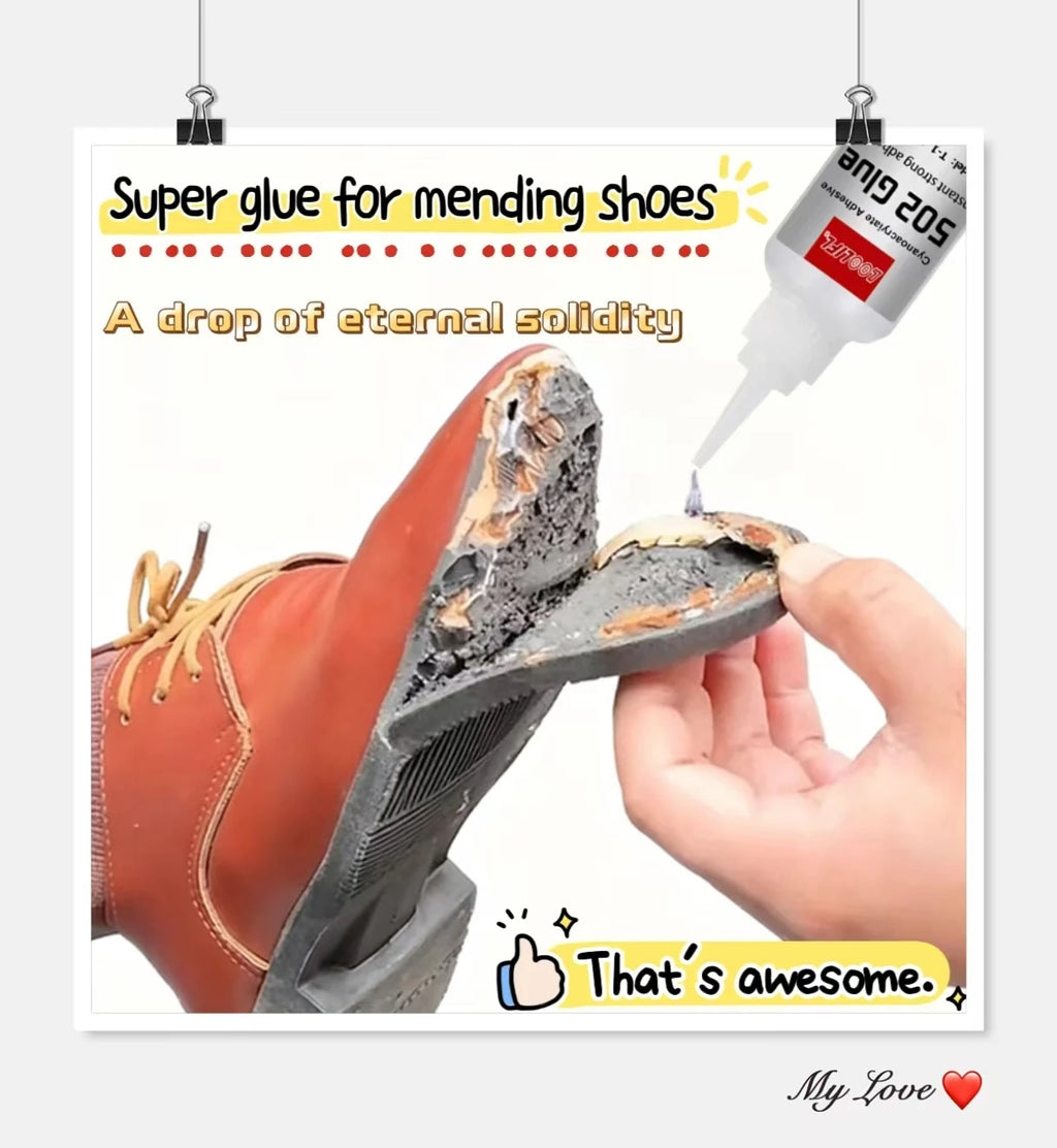 Shoe Repair Glue 502 Super Glue Liquid Glue, Shoemaker Glue, Used to Repair Soles and Uppers, Waterproof and Adhesive.