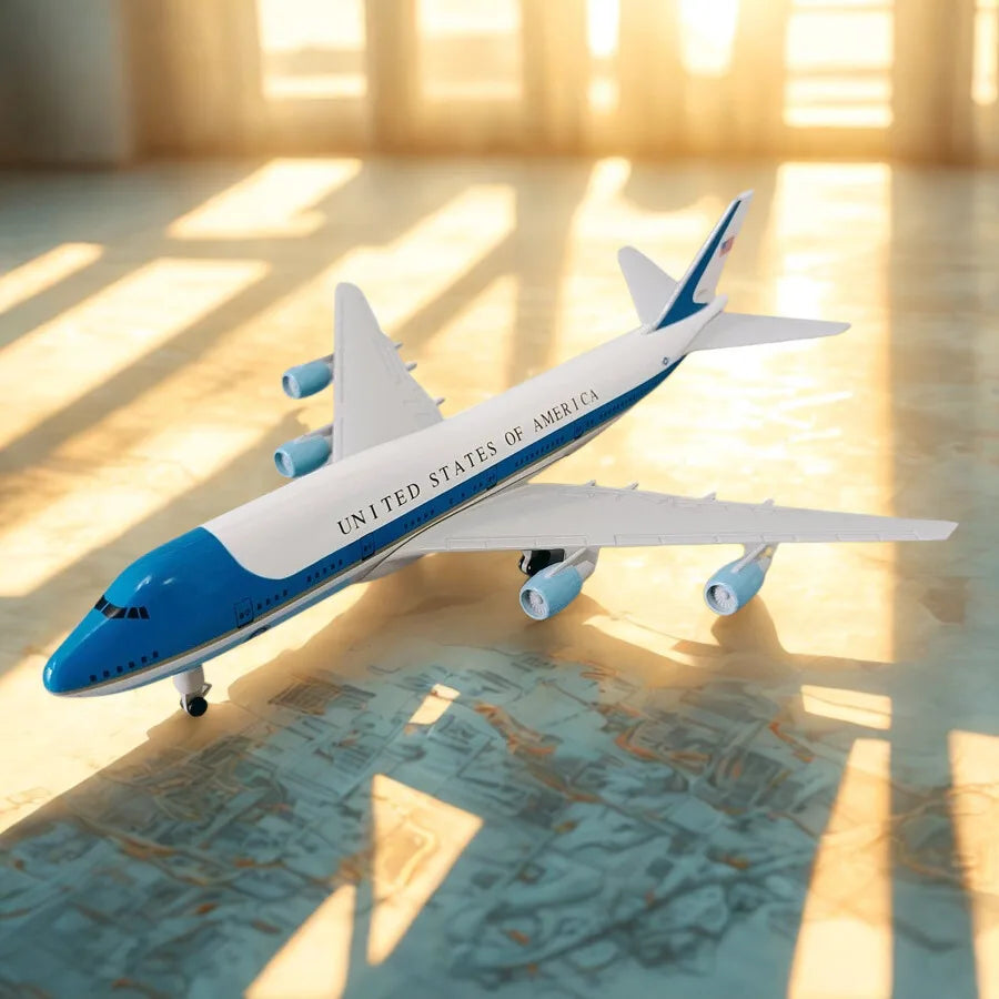 Air Force one 1:400 Die-cast Metal Airplane Model with Stand 747 Alloy Model Plane 20CM Airplane Model Kits for Aviation Enthusi