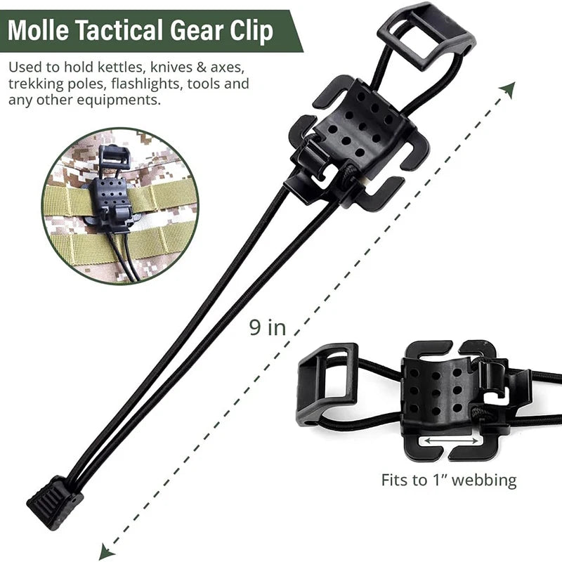 Tactical Flashlight Clip Molle Hiking Accessories Multifunction Hanging Buckle Shovel Clamp Axe Clamp Bracket Military Backpack