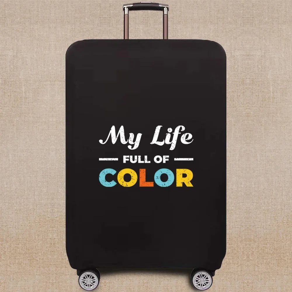 Travel Accessories Luggage Case Suitcase Dust Protective Cover 18-28 Inch Phrase Pattern Series Trolley Case Elastic Cover