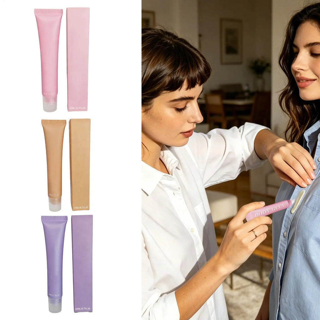 Body Adhesive Fast Drying Fabric-Safe 20ml Sweat Proof Washable Clothes Glue for Skin for Work Daily Commuting Compression